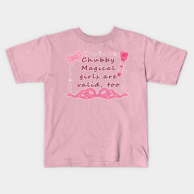 Chubby Magical Girls - Pink Kids T-Shirt by Rainy Day Dreams